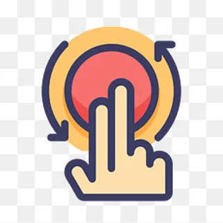 彩色手绘圆弧手指点击元素,免抠元素