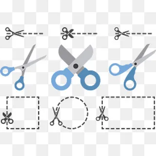 虚线剪裁元素图标,免抠元素