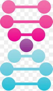 彩色可爱矢量DNA双螺旋图形