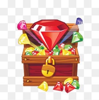 钻石宝箱游戏道具PNG,免抠元素