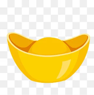 一个手绘的金元宝,免抠元素