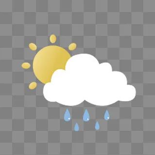 一个多云下雨的图标,免抠元素 一个多云下雨的图标,免抠元素
