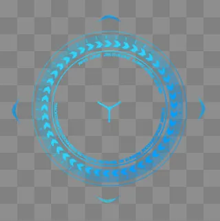 蓝色圆形科技元素,免抠元素
