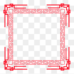 唯美中国风花纹红色边框元素,免抠元素(2000*2000px)psd模版下载
