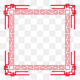 唯美中国风花纹红色边框元素,免抠元素(2000*2000px)psd模版下载