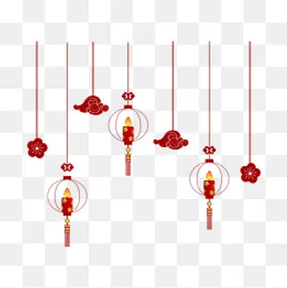 矢量手绘卡通灯笼,免抠元素