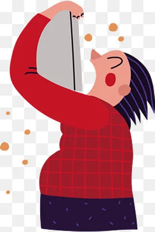 手绘吃东西的大胃王,免抠元素