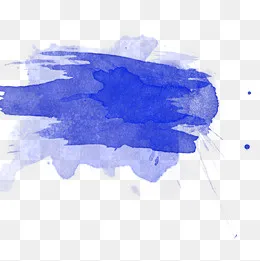 蓝色水彩晕染效果元素,免抠元素(2000*2000px)psd模版下载