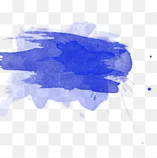 蓝色水彩晕染效果元素,免抠元素