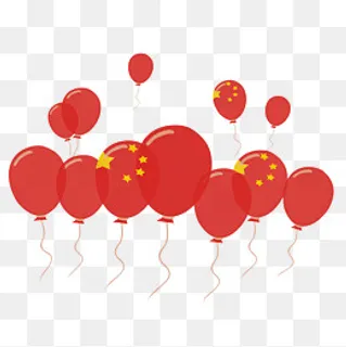 国庆节手绘卡通国庆气球,免抠元素 国庆节手绘卡通国庆气球,免抠元素