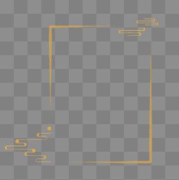 手绘金色祥云边框,免抠元素