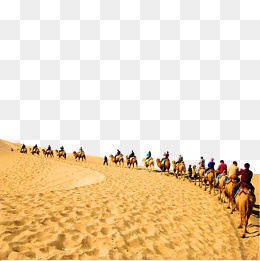 沙漠中行走的骆驼,免抠元素