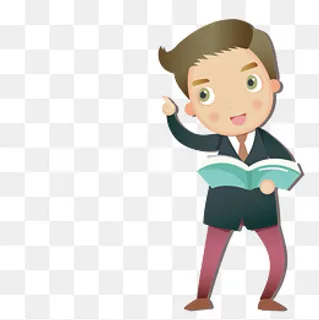 拿着书籍讲课的老师,免抠元素