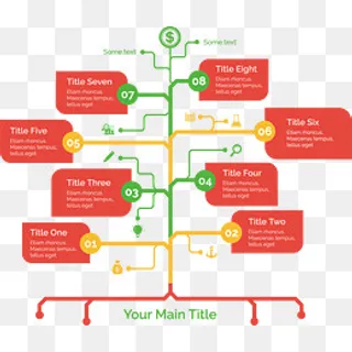 矢量手绘树状图,免抠元素