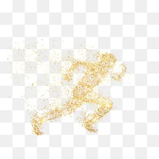 金色颗粒动感奔跑,免抠元素