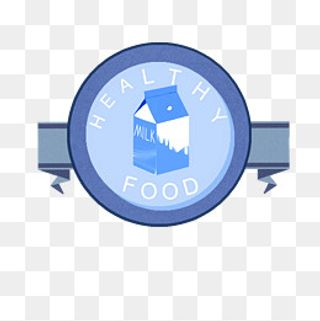 健康生活牛奶图框标签,免抠元素