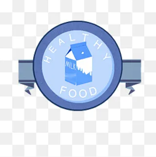 健康生活牛奶图框标签,免抠元素