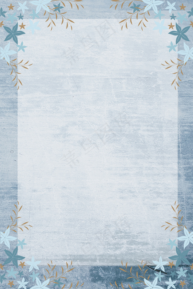 古风花朵简约主题海报背景图片素材