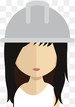 美女工人头像PNG下载,免抠元素