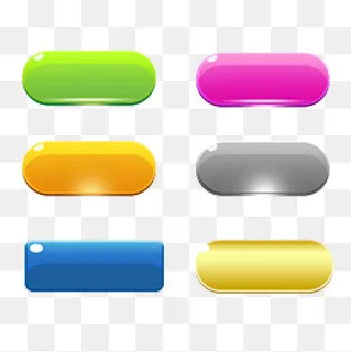 卡通立体透明果冻按钮矢量图,免抠元素