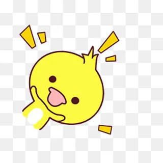 小清新动物手绘可爱小黄鸭png,免抠元素