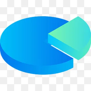 蓝色饼状图立体图表设计,免抠元素