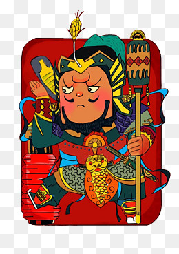 门神年画免扣PNG,免抠元素(1600*2263px)psd模版下载