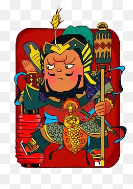 门神年画免扣PNG,免抠元素(1600*2263px)psd模版下载