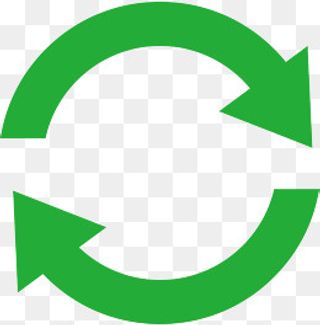 卡通绿色循环使用图标,免抠元素