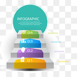 矢量手绘PPT台阶
