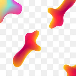 黄红色流体渐变元素,免抠元素