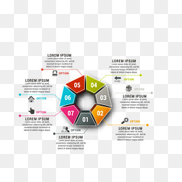 矢量卡通扁平化七边形图表,免抠元素