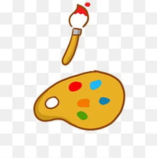 卡通绘画的工具设计矢量图