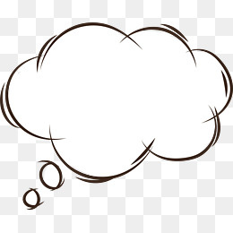 手绘思考气泡对话框