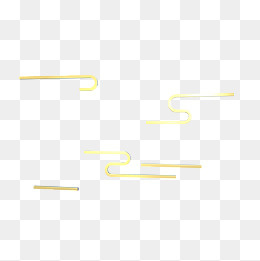 金色中国风祥云线条,免抠元素