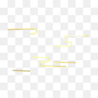 金色中国风祥云线条,免抠元素