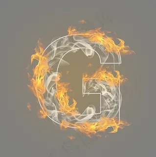 炫酷火焰烟雾光效字母G
