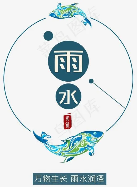 雨水创意主题插图二十四节气(2202*2994px)psd模版下载