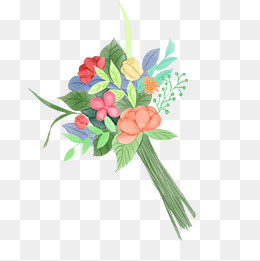 婚礼婚姻花束手捧花插画