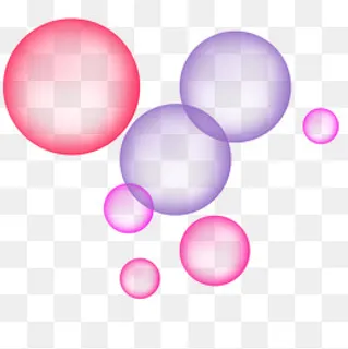 手绘彩色漂浮的泡泡,免抠元素