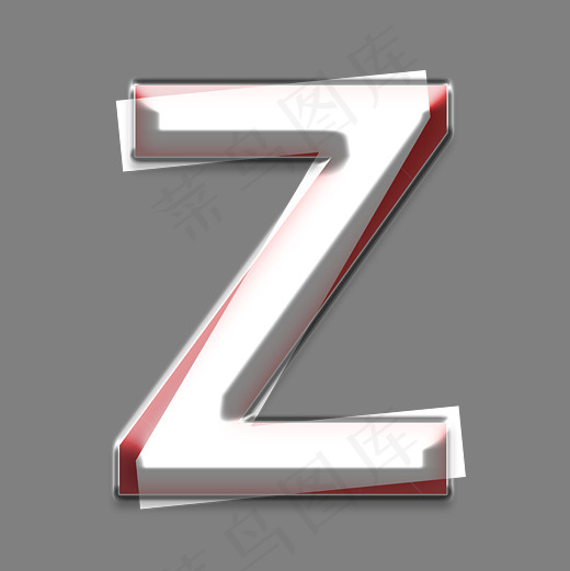 立体重叠白色红色字母Z(3000*3000px)psd模版下载