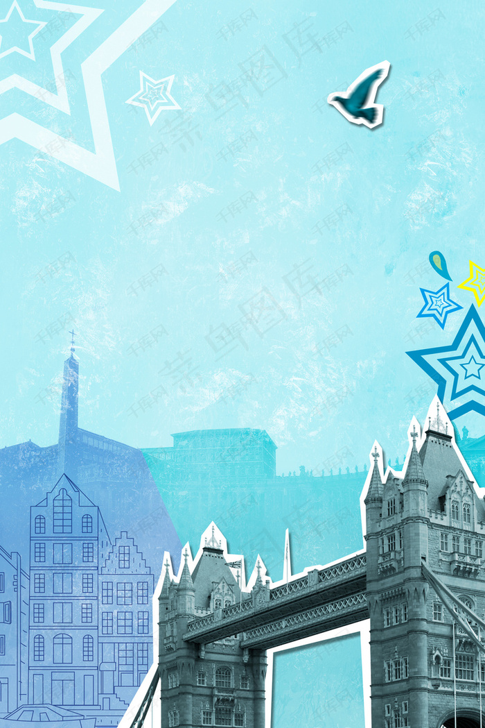 10.1国庆长假游剪纸风海报背景图片素材