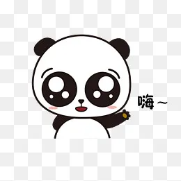 萌萌大熊猫主题打招呼表情包(2000*2000px)ai矢量模版下载