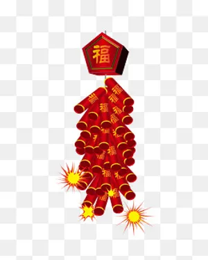 矢量手绘鞭炮爆竹,免抠元素