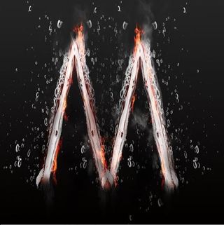 水火交融大写字母艺术字M