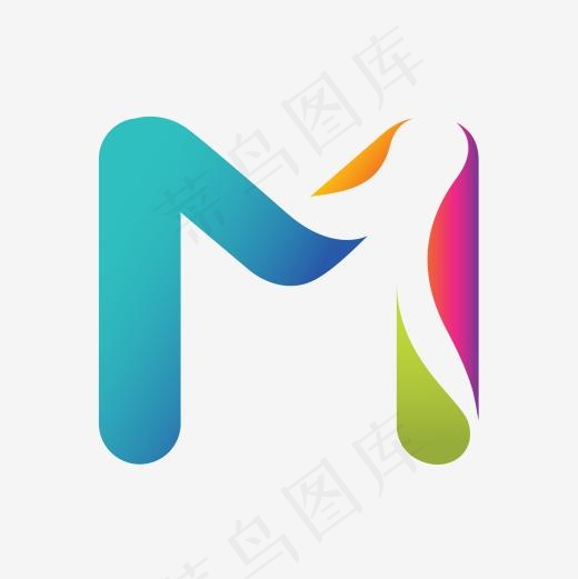 卡通手绘英文字母M(2000*2000px)