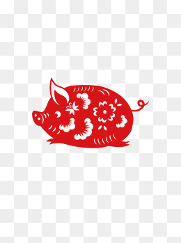 猪年创意窗花剪纸设计元素,免抠元素(1024*1369px)ai矢量模版下载