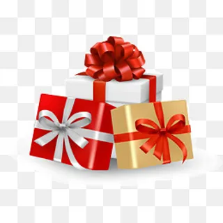 3种颜色立体礼盒矢量图,免抠元素