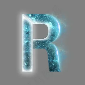 炫酷星空光效分割数字R