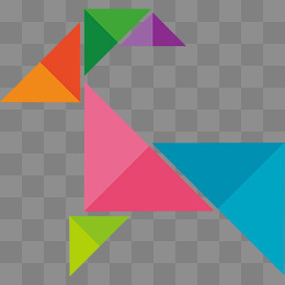 彩色三维几何形山羊,免抠元素